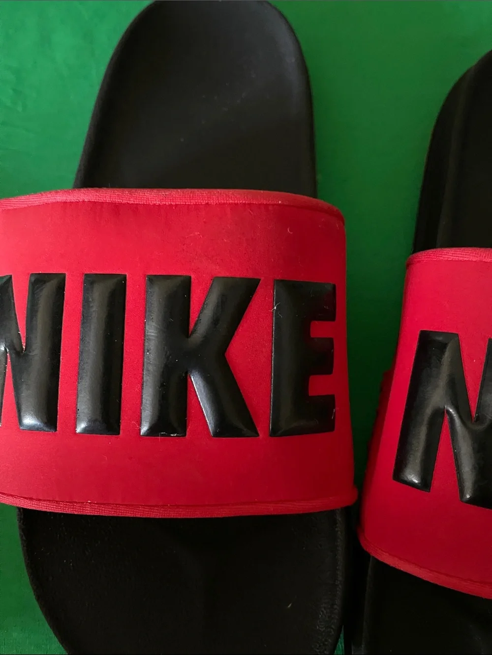 Nike Kids Red and Black Slide Sandals with Bold Logo